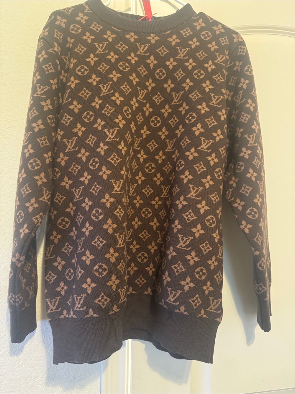 Louis Vuitton Brown and Tan Monogram Crewneck Sweater